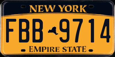 NY license plate FBB9714