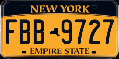 NY license plate FBB9727