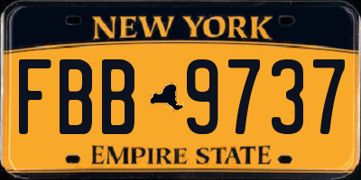NY license plate FBB9737
