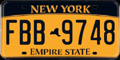 NY license plate FBB9748
