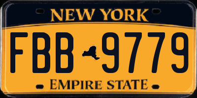 NY license plate FBB9779