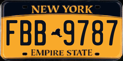 NY license plate FBB9787