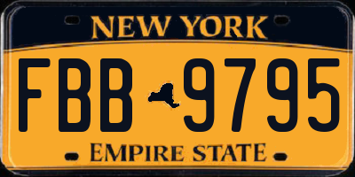 NY license plate FBB9795