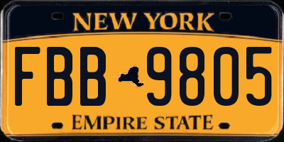 NY license plate FBB9805