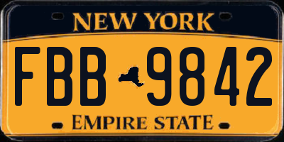 NY license plate FBB9842