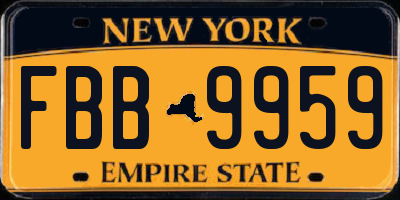 NY license plate FBB9959