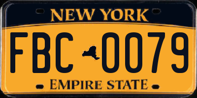 NY license plate FBC0079
