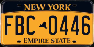 NY license plate FBC0446
