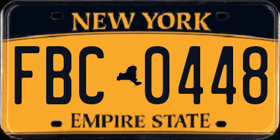 NY license plate FBC0448
