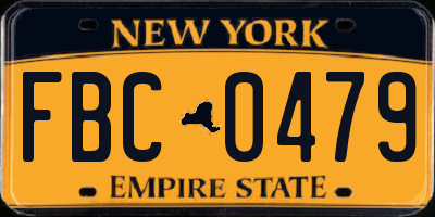 NY license plate FBC0479
