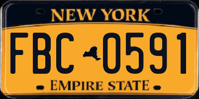 NY license plate FBC0591