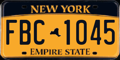 NY license plate FBC1045