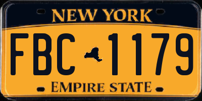 NY license plate FBC1179