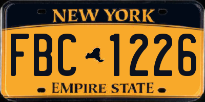 NY license plate FBC1226