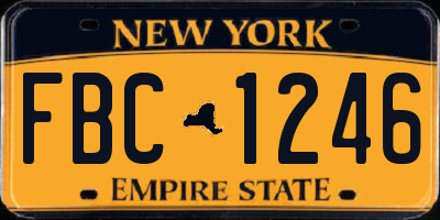 NY license plate FBC1246