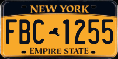 NY license plate FBC1255