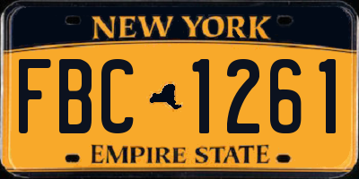 NY license plate FBC1261