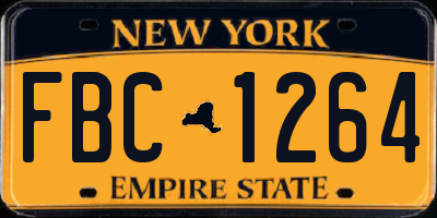 NY license plate FBC1264