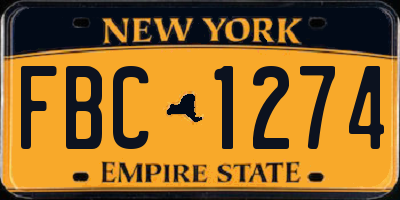 NY license plate FBC1274