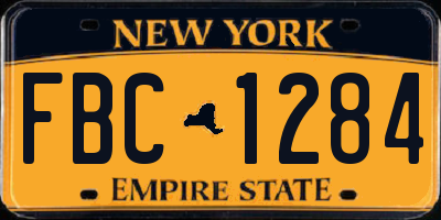 NY license plate FBC1284