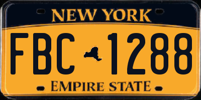 NY license plate FBC1288