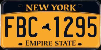 NY license plate FBC1295