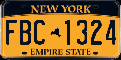 NY license plate FBC1324