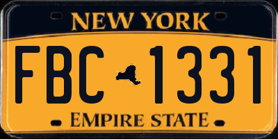 NY license plate FBC1331