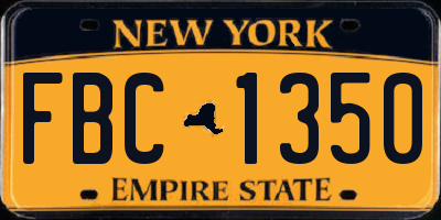 NY license plate FBC1350