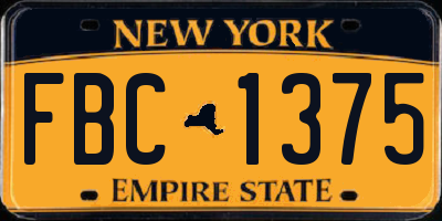 NY license plate FBC1375