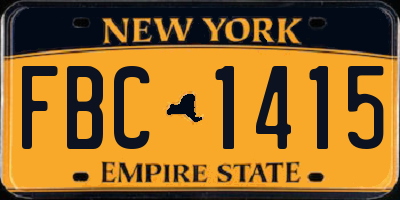 NY license plate FBC1415