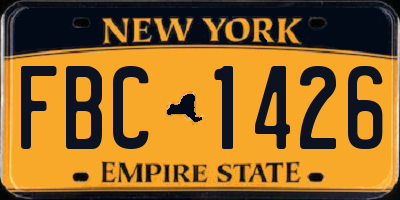 NY license plate FBC1426