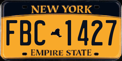 NY license plate FBC1427
