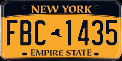 NY license plate FBC1435