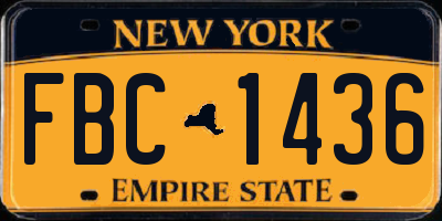 NY license plate FBC1436