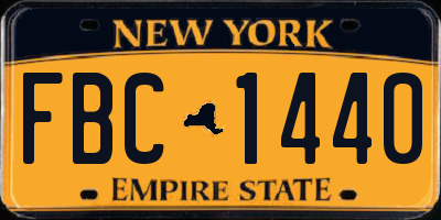 NY license plate FBC1440