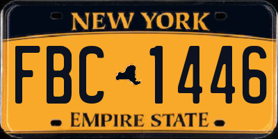 NY license plate FBC1446