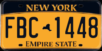 NY license plate FBC1448