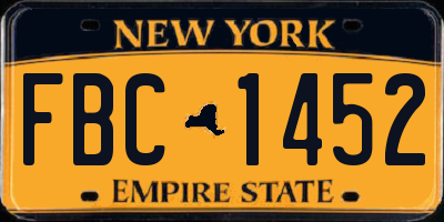 NY license plate FBC1452