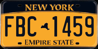 NY license plate FBC1459