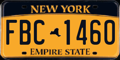 NY license plate FBC1460
