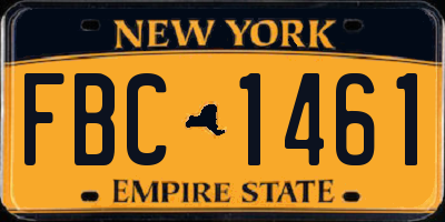 NY license plate FBC1461