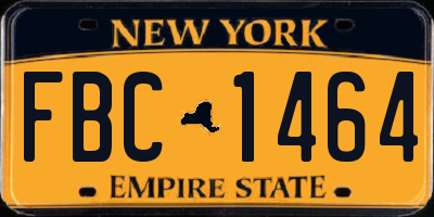 NY license plate FBC1464