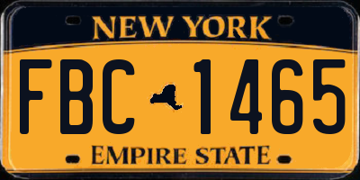 NY license plate FBC1465