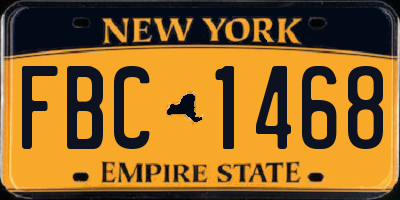 NY license plate FBC1468