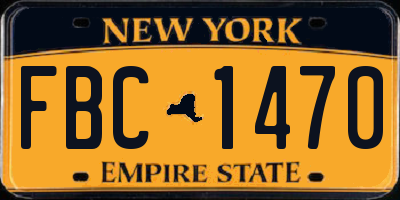 NY license plate FBC1470