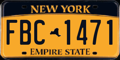 NY license plate FBC1471