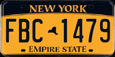 NY license plate FBC1479