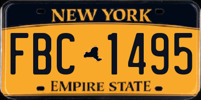 NY license plate FBC1495