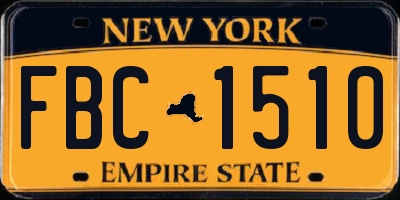 NY license plate FBC1510